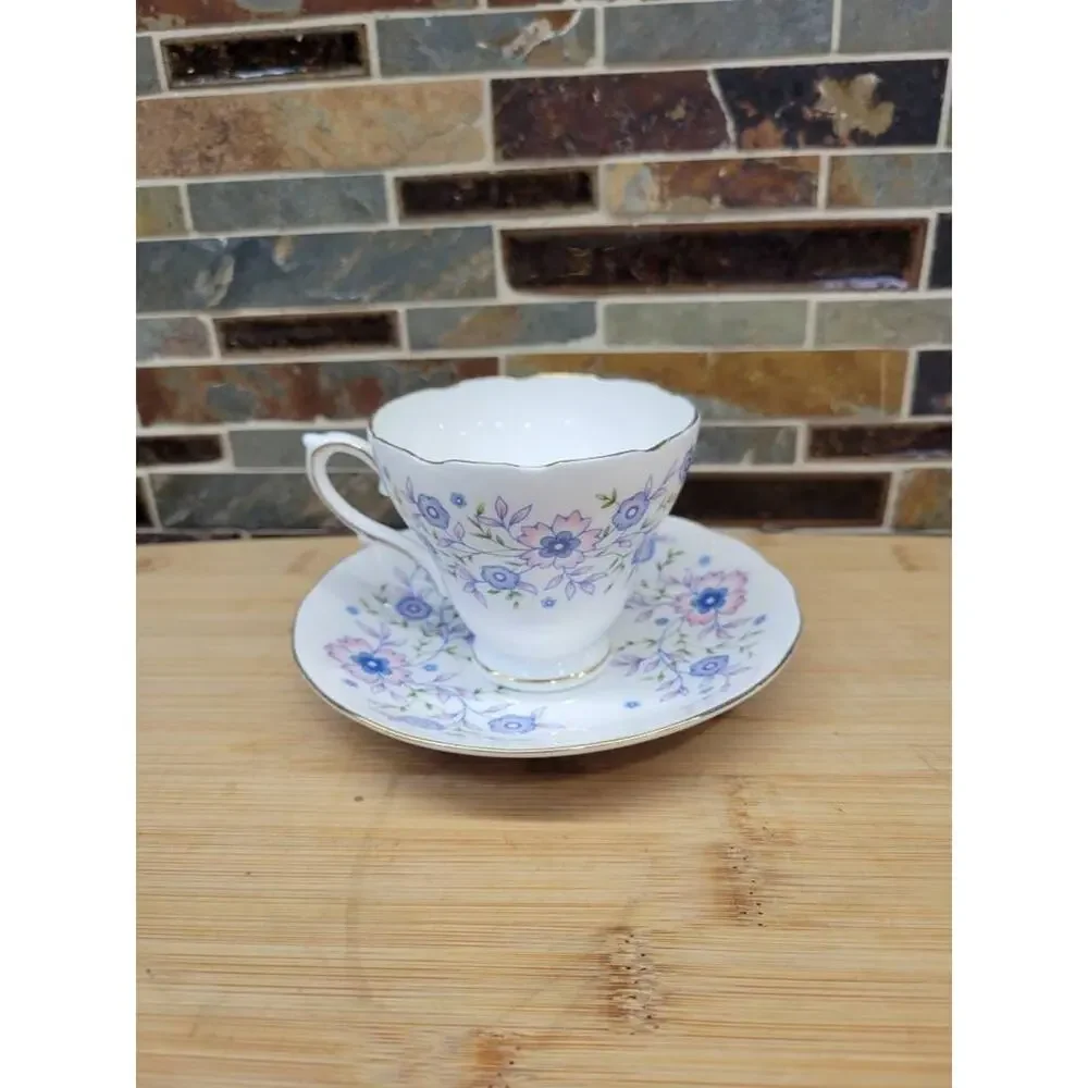 3 Vintage Avon Cup and Saucer Sets, Mismatched Strawberry & Floral Teacups